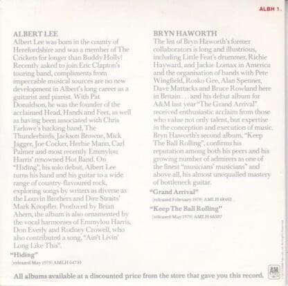 A Real Give-Away 7" (UK 1979):Albert Lee / Bryn Haworth - Image 2