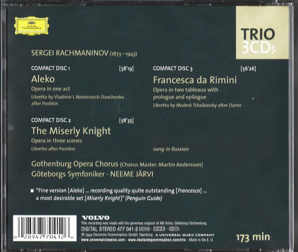 Sergei Rachmaninoff, Göteborgs Symfoniker, Neeme Järvi-1