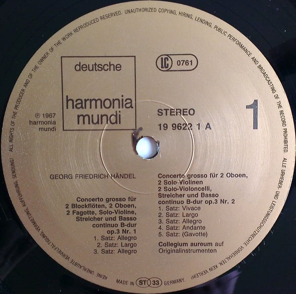 Georg Friedrich Händel, Collegium Aureum-4