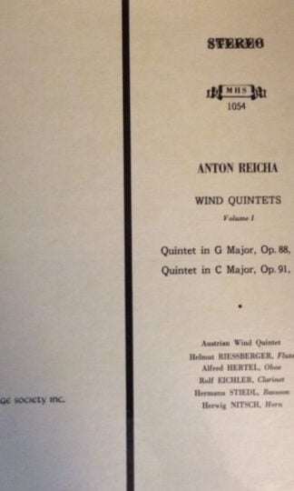 Anton Reicha, Austrian Wind Quintet, Helmut Riessberger, Alfred Hertel, Rolf Eichler, Hermann Stiedl, Herwig Nitsch-0