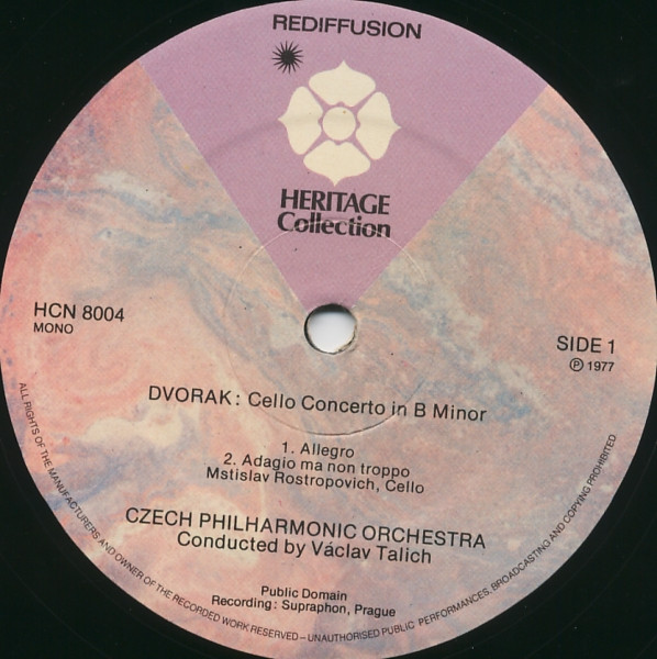 Antonín Dvořák - Mstislav Rostropovich, The Czech Philharmonic Orchestra, Václav Talich-1