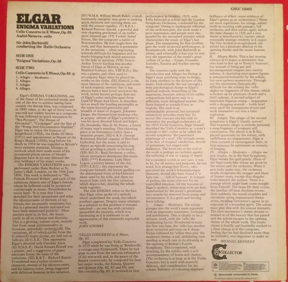 Sir Edward Elgar, Sir John Barbirolli Conducting The Hallé Orchestra, André Navarra-1