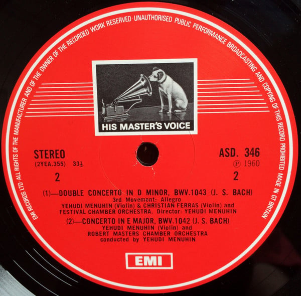 Johann Sebastian Bach, Yehudi Menuhin, Christian Ferras, Bath Festival Chamber Orchestra, Robert Masters Chamber Orchestra-3