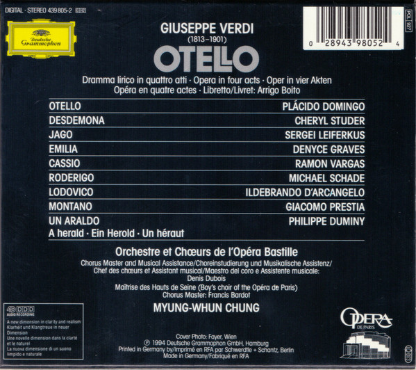 Giuseppe Verdi, Placido Domingo, Cheryl Studer, Sergei Leiferkus, Orchestre De L'Opéra Bastille et Chœurs De L'Opéra Bastille • Myung-Whun Chung-1