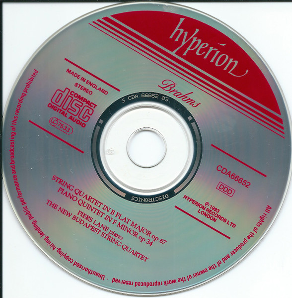 Johannes Brahms, New Budapest Quartet, Piers Lane-2