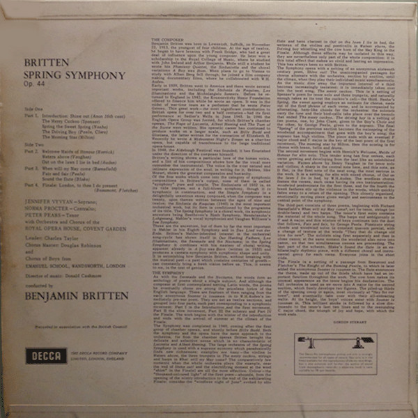 Benjamin Britten, Jennifer Vyvyan, Norma Procter, Peter Pears, Chorus Of Boys From Emanuel School, Wandsworth, Chorus Of The Royal Opera House, Covent Garden And Orchestra Of The Royal Opera House, Covent Garden-1
