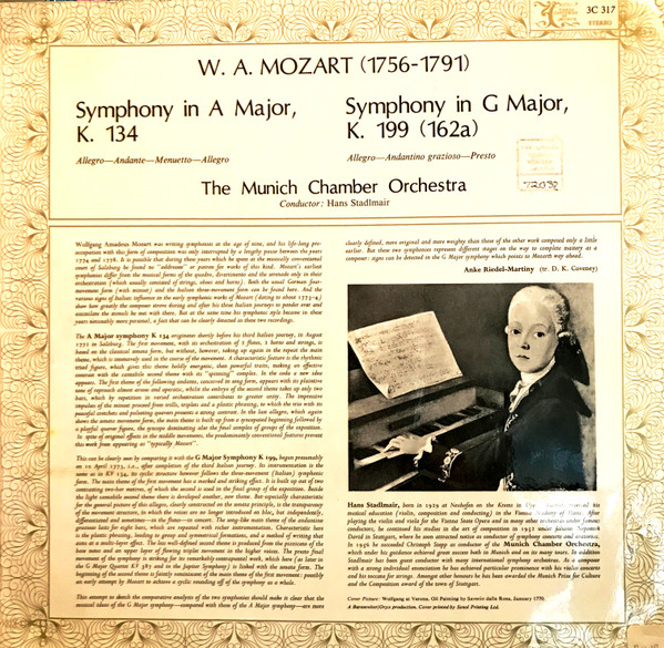 Wolfgang Amadeus Mozart, Münchener Kammerorchester , Conductor Hans Stadlmair-3