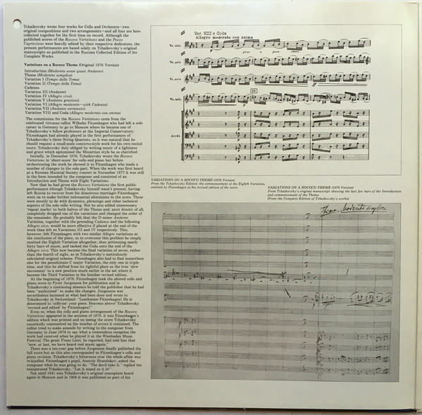 Pyotr Ilyich Tchaikovsky, Raphael Wallfisch, English Chamber Orchestra, Geoffrey Simon-2