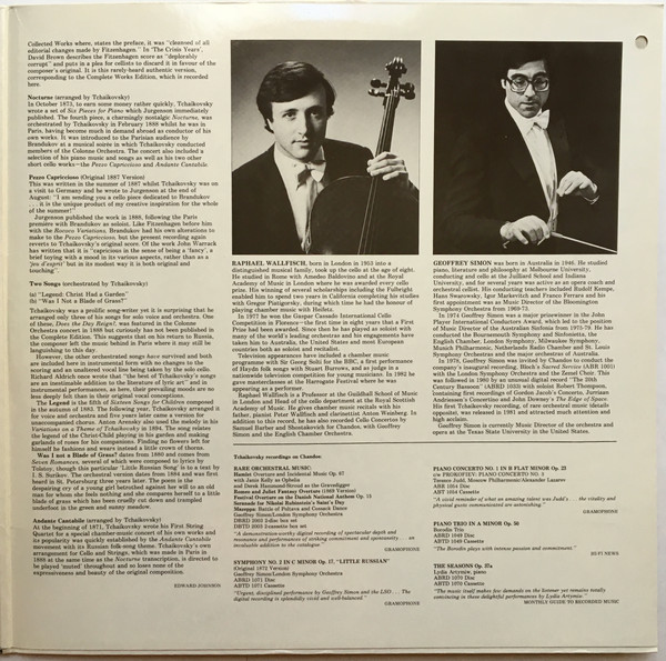 Pyotr Ilyich Tchaikovsky, Raphael Wallfisch, English Chamber Orchestra, Geoffrey Simon-3