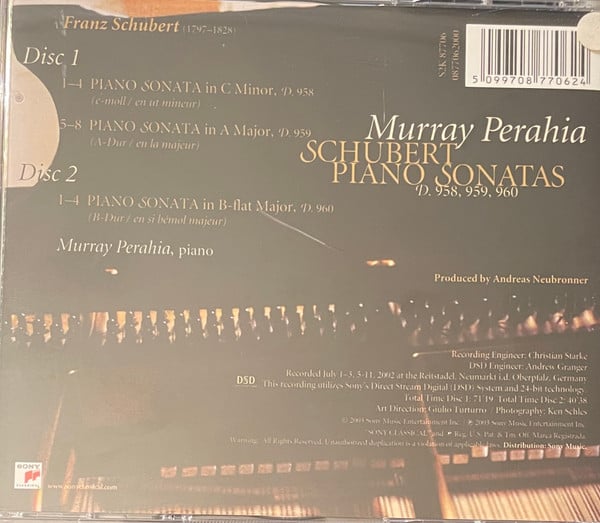 Murray Perahia, Franz Schubert-1