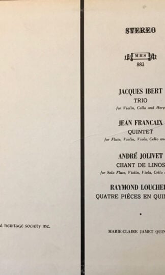 Jacques Ibert, Jean Françaix, André Jolivet, Raymond Loucheur - Quintette Marie-Claire Jamet-0