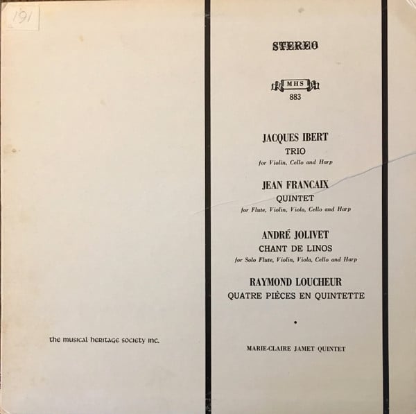 Jacques Ibert, Jean Françaix, André Jolivet, Raymond Loucheur - Quintette Marie-Claire Jamet-0
