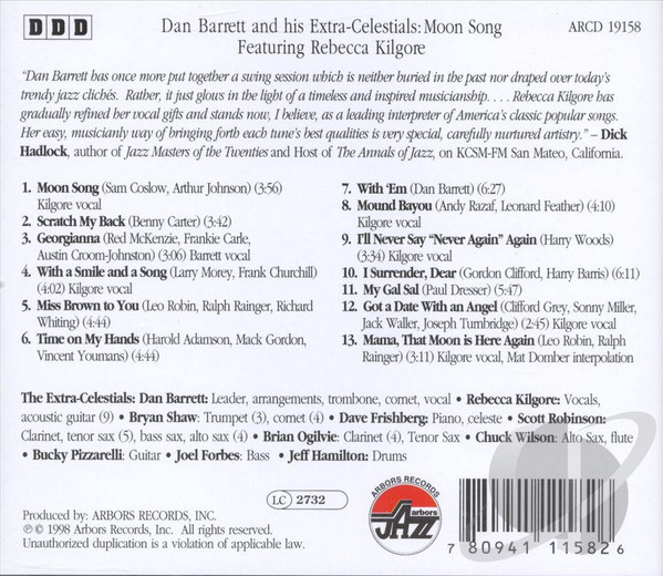 Dan Barrett And His Extra-Celestials Featuring Rebecca Kilgore-1