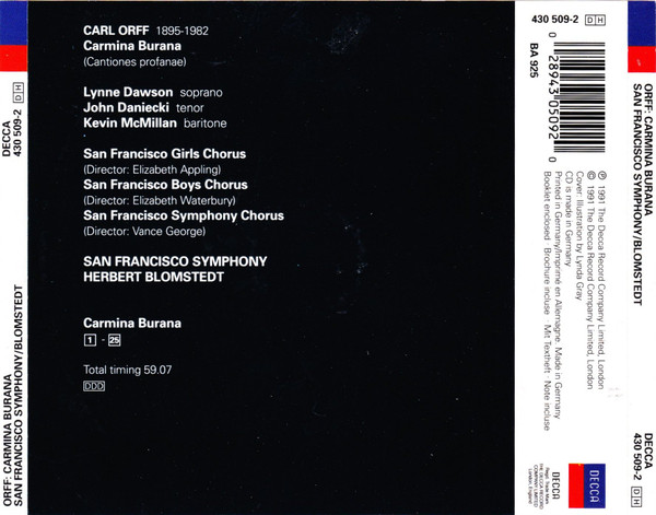 Carl Orff - San Francisco Symphony & San Francisco Symphony Chorus / Herbert Blomstedt-1