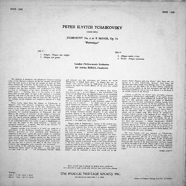 Pyotr Ilyich Tchaikovsky, London Philharmonic Orchestra, Sir Adrian Boult-1