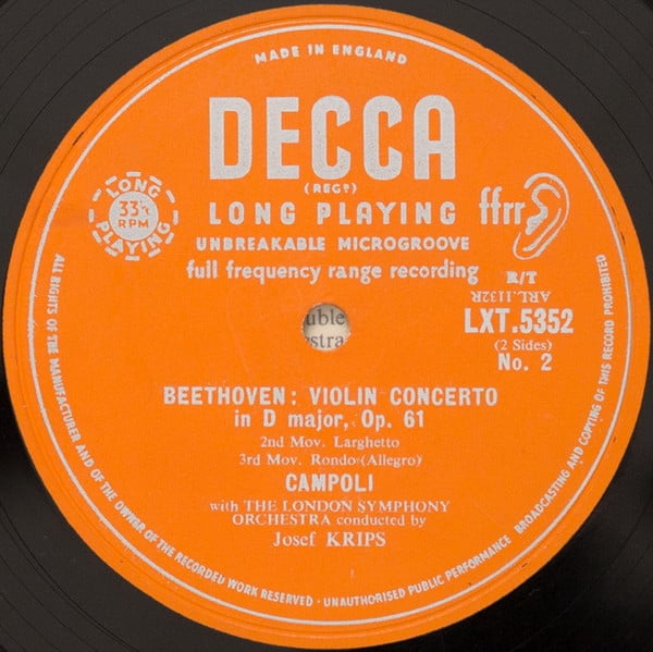 Ludwig Van Beethoven - Alfredo Campoli, London Symphony Orchestra, Josef Krips-3