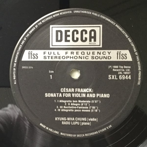 Kyung-Wha Chung, Radu Lupu, César Franck, Claude Debussy-2