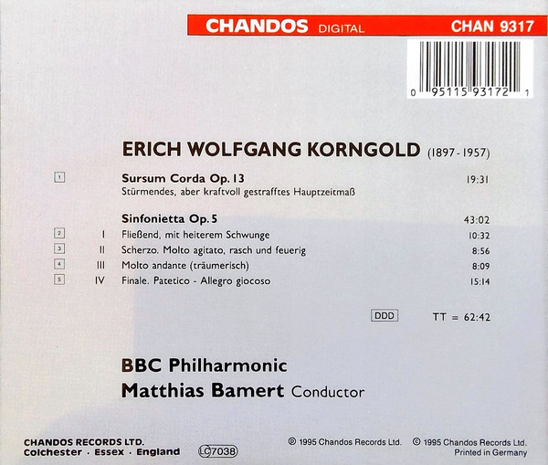 Erich Wolfgang Korngold - BBC Philharmonic, Matthias Bamert-1