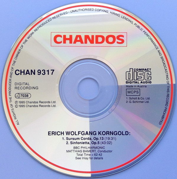 Erich Wolfgang Korngold - BBC Philharmonic, Matthias Bamert-2