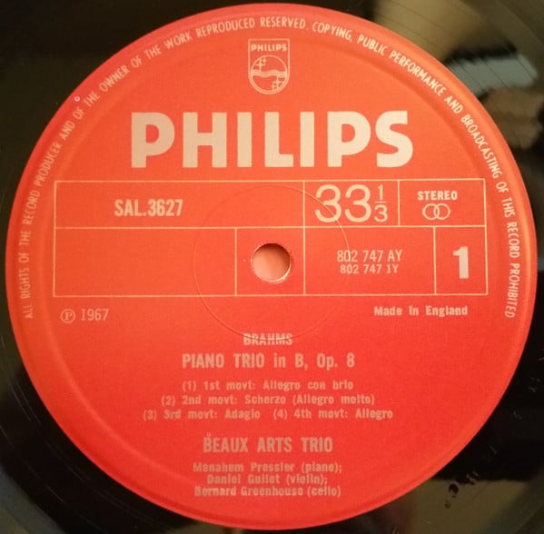 Johannes Brahms, Beaux Arts Trio-2