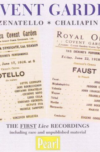 Covent Garden Live - Zenatello and Chaliapin CD:Covent Garden Royal Opera House Orchestra