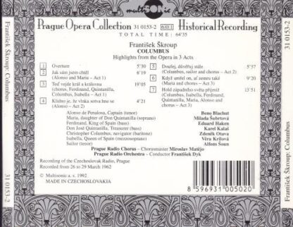 Columbus: Higlights from the Opera (Prague Opera Collection) CD:Frantisek Skroup - Image 2