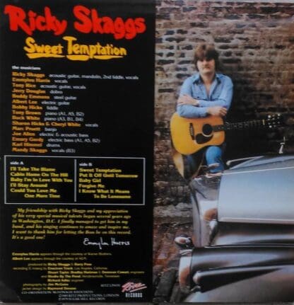 Sweet Temptation LP (UK):Ricky Skaggs - Image 2