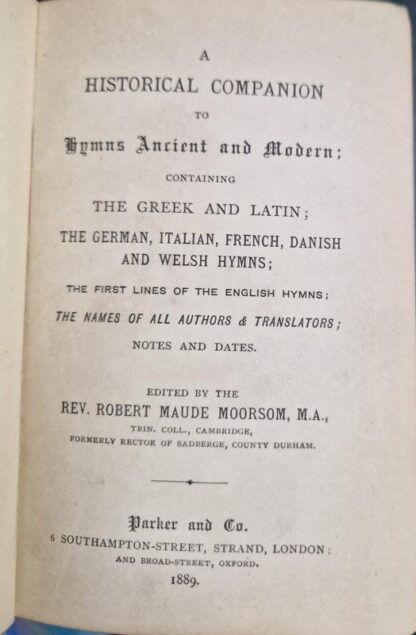 Historical Companion to Hymns Ancient and Modern : Robert Maude Moorsom - Image 2