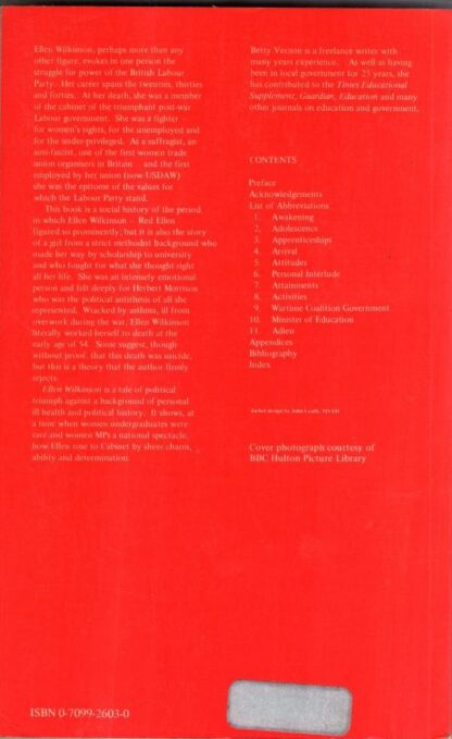 Ellen Wilkinson: A Biography : Betty D. Vernon - Image 2