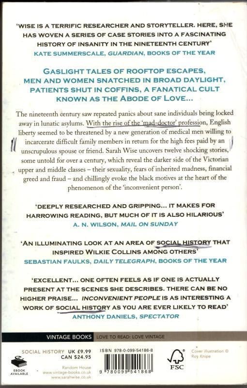 Inconvenient People : Lunacy, Liberty and the Mad-Doctors in Victorian England : Sarah Wise - Image 2