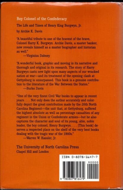 Boy Colonel of the Confederacy: The Life and Times of Henry King Burgwyn, Jr.:Archie K. Davis - Image 2