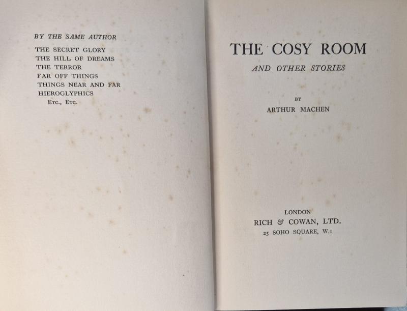 The Cosy Room and Other Stories : Arthur Machen - Image 2