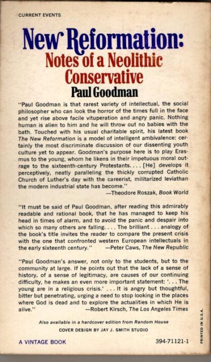 New Reformation: Notes of a Neolithic Conservative : Paul Goodman - Image 2