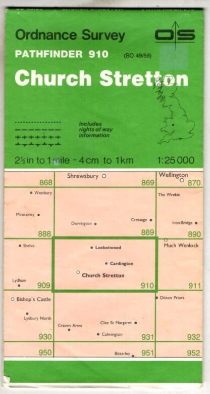 Pathfinder Sheet 910 Church Stretton : Ordnance Survey