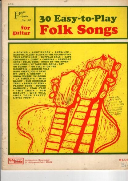 30 Easy-to-play Folk Songs for Guitar : Cal Music
