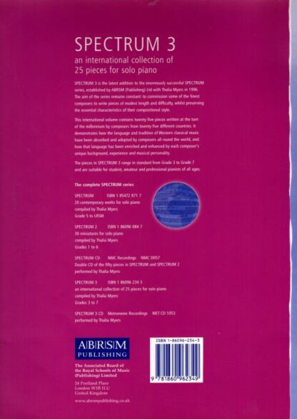 Spectrum 3 (Piano): an international collection of 25 pieces for solo piano (Spectrum (ABRSM)) : MYERS THALIA (EDITO - Image 2