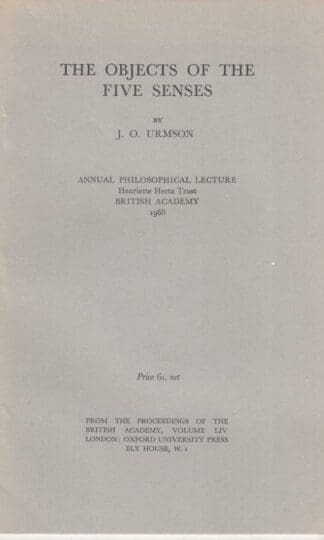 The Object Of The Five Senses:J.O Urmson