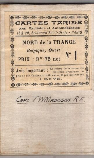Carte Taride Pour Cyclistes et Automobilistes Nord de la France Belgique Ouest:Carte Taride