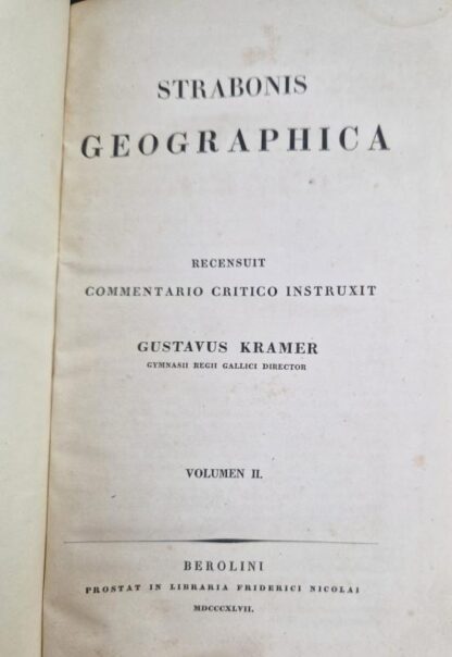 Strabonis Geographica: Reccensuit Vols I & II : Gustavus Kramer - Image 2