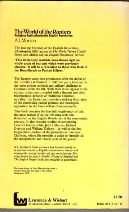 The World of the Ranters: Religious Radicalism in the English Revolution : Arthur Leslie Morton - Image 2