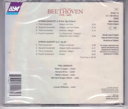 Beethoven - String Quartets, Vol 3 CD:The Lindsays - Image 2