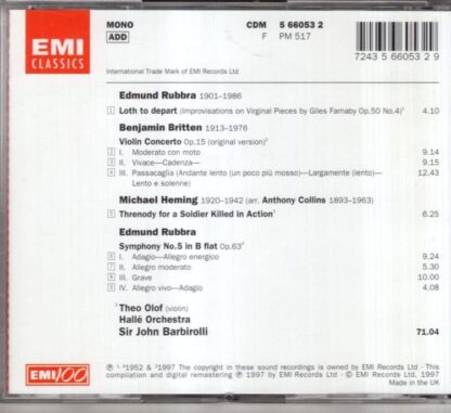 Britten, Heming & Rubbra (British Composers):Theo Olof - Image 2