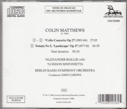 Matthews;Cello Concerto:Baillie - Image 2