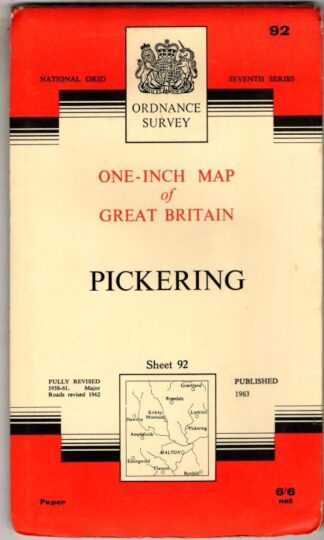 National Grid Seventh Series Sheet 92 Pickering : Ordnance Survey