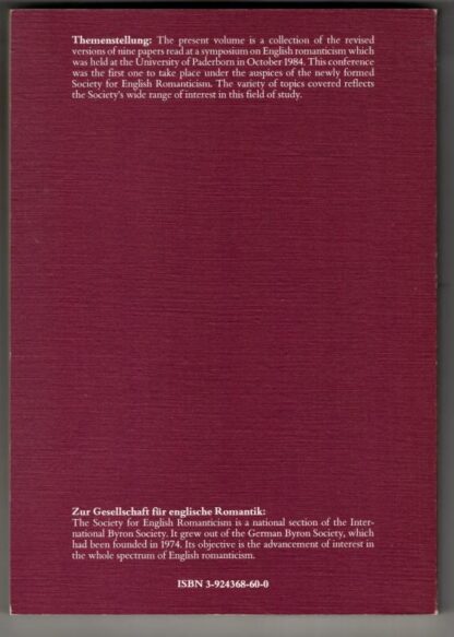English Romanticism: The Paderborn Symposium (Studien zur englischen Romantik) : Rolf Breuer, Werner Huber, Rainer Schowerling, - Image 2