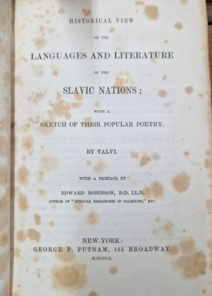 Historical View of the Languages and Literature of the Slavic Nations; with a Sketch of their Popular Poetry : Talvi - Image 2