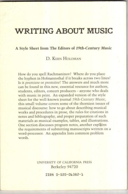 Writing About Music: A Style Sheet from the Editors of 19th-Century Music:Dr. Kern Holoman - Image 2