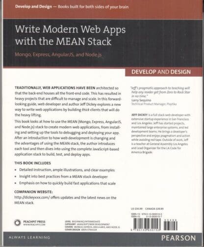 Write Modern Web Apps with the MEAN Stack: Mongo, Express, AngularJS, and Node.js (Develop and Design):Jeff Dickey - Image 2