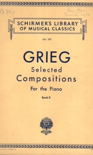Selected Compositions For The Piano. Vol.107:Grieg