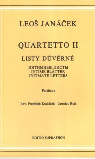 Quartetto II Listy Duverne. Partitura:Leos Janacek